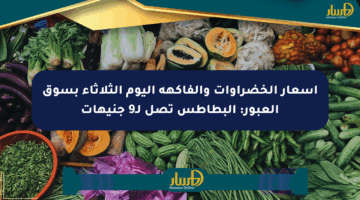 أسعار الخضراوات والفاكهة اليوم الثلاثاء بسوق العبور: البطاطس تصل لـ9 جنيهات